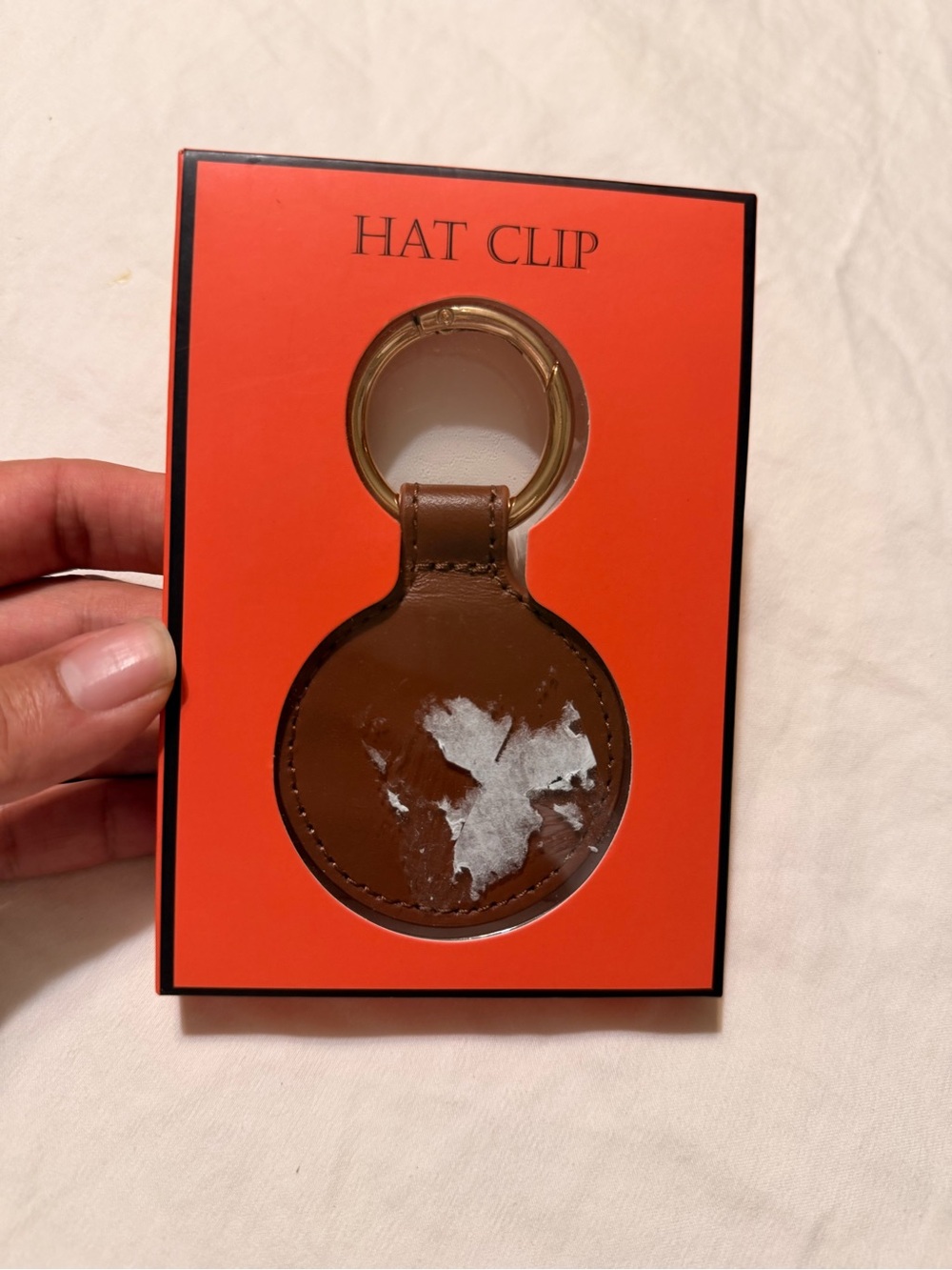 New Leather Hat Clip purse attachment in Brown